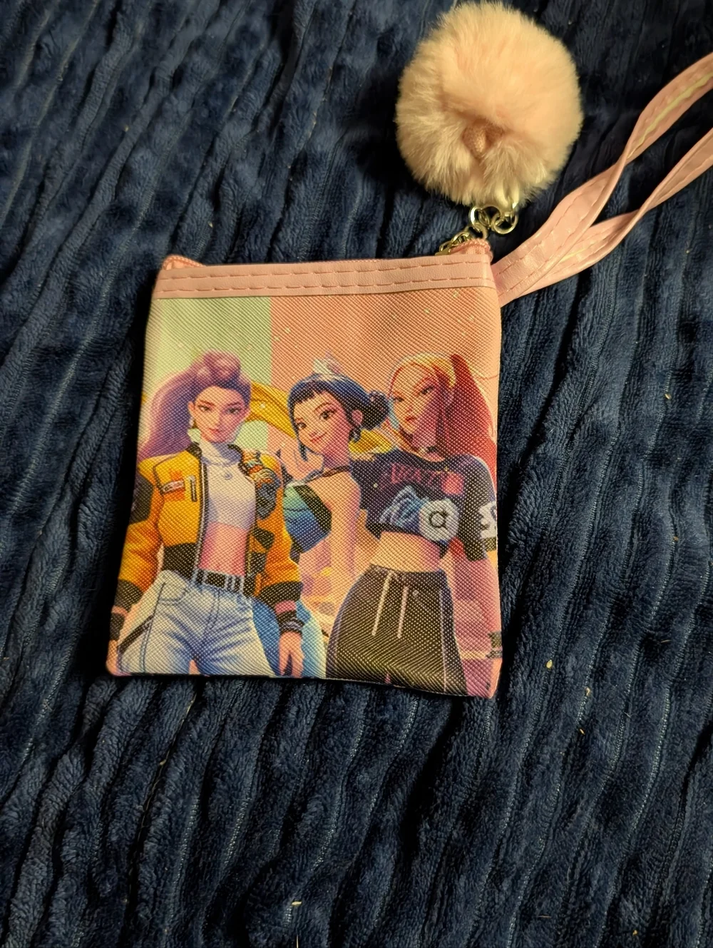 New K-pop Demon Hunters Wristlet Wallet with Pom Pom